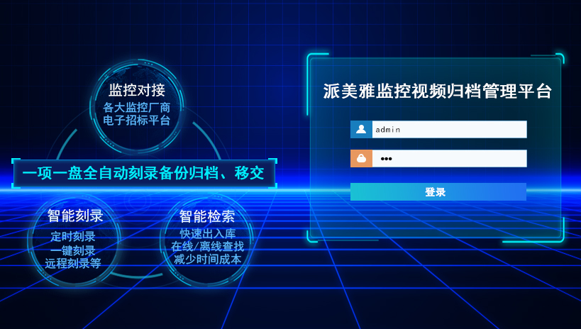 派美雅監(jiān)控視頻歸檔管理平臺(tái)